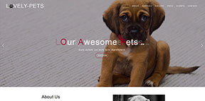 可爱宠物服务中心响应式网页模板