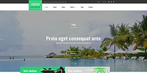 沙滩海岛旅行景点企业网站模板